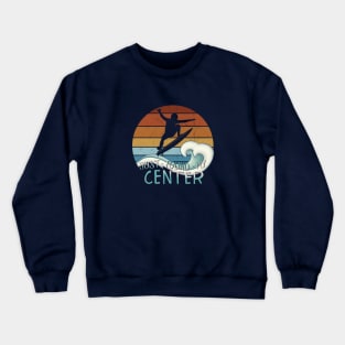 Just Found My Center Yoga Zen Surfer Green Wave Surfing Fun Crewneck Sweatshirt